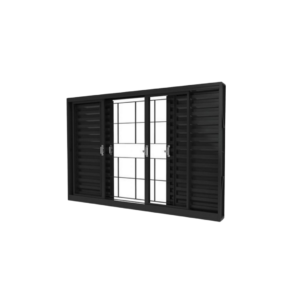 Veneziana 6 Folhas c/ Grade Black 100x100