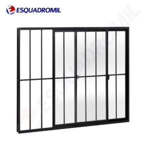 Janela 2 Folhas c/ Grade Esquadromil 100x100