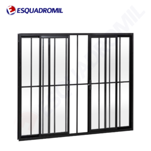 Janela 4 Folhas c/ Grade Esquadromil 100x100