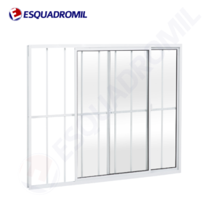 Janela 2 Folhas c/ Grade Esquadromil 100x100