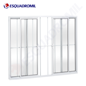 Janela 4 Folhas c/ Grade Esquadromil 100x100