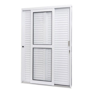 Porta de Correr Lateral 3 Folhas Veneziana Qualitysol